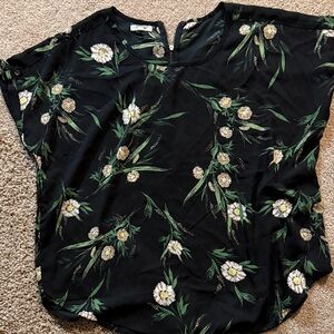 Maurices Black Floral Blouse